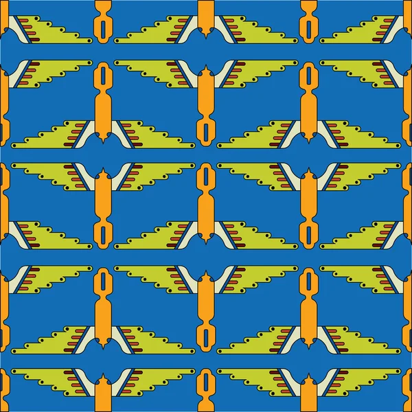 Motif sans couture oiseau totem — Image vectorielle