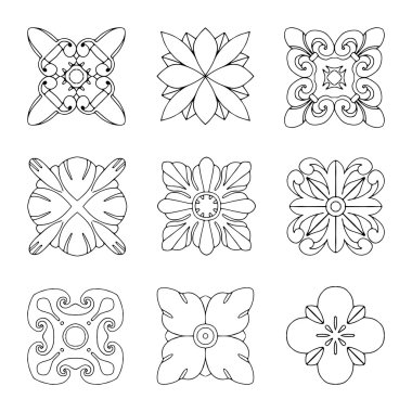 Kare rozet öğeleri kümesi