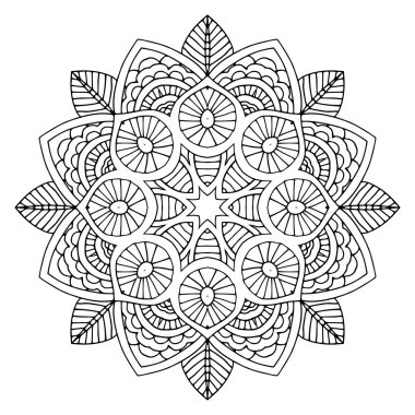 Siyah çiçek Mandala