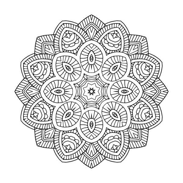 Fekete virágmintával Mandala — Stock Vector