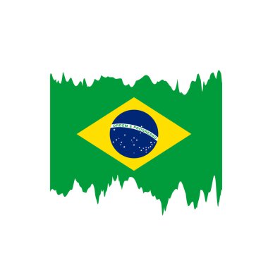 Brezilya bayrak tasarımı grunge boya vuruşu etkisi beyaz arkaplan üzerinde