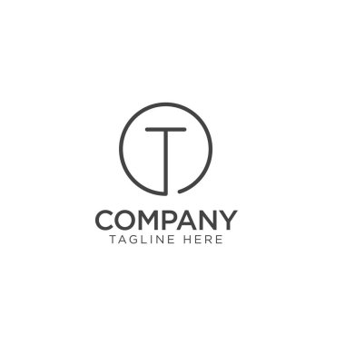Minimalist Harf T Sürekli Çizgi Çemberi Logo Şablonu.