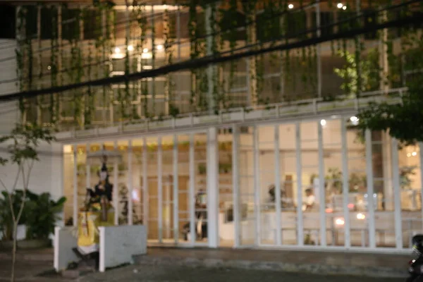 Verschwommener Hintergrund Eines Restaurants Mit Abstraktem Bokeh Licht Kann Als — Stockfoto