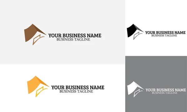 Costruzione logo vettoriale e business — Vettoriale Stock