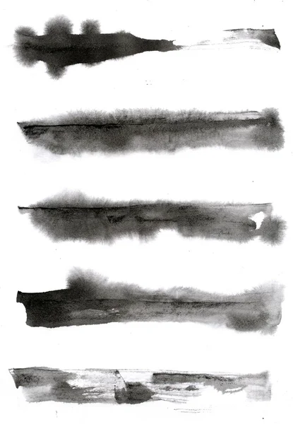 Колекція Китайська чорнила "каліграфічний пензель", ізольовані на білому тлі. — стокове фото