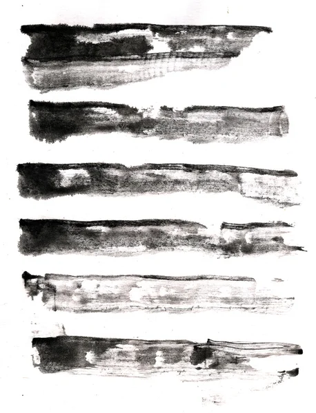 Gyűjtemény Kínai Tintával Kalligráfia Ecset Elszigetelt Fehér Background — Stock Fotó