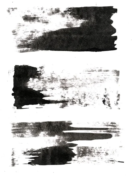 Colección de cepillo de caligrafía de tinta china, aislado sobre fondo blanco . — Foto de Stock