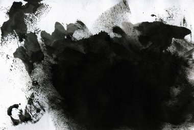 Soyut siyah mürekkep lekesi. 