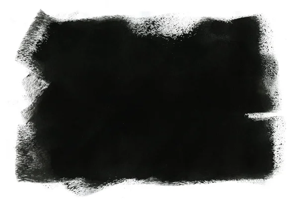 Mancha de tinta negra abstracta. Fondo de tinta china sobre papel acuarela. — Foto de Stock