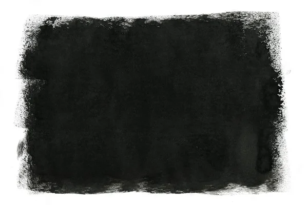 Mancha de tinta negra abstracta. Fondo de tinta china sobre papel acuarela. — Foto de Stock