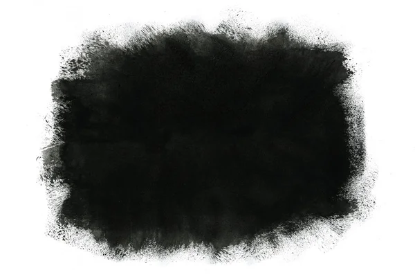 Soyut siyah mürekkep lekesi. Suluboya kağıdına Çin mürekkep arkaplanı. — Stok fotoğraf