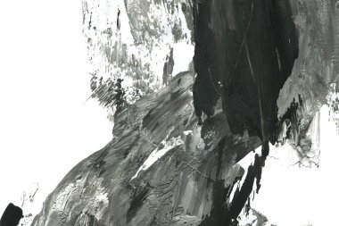 Soyut siyah mürekkep lekesi. Suluboya kağıdına Çin mürekkep arkaplanı. 