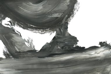 Soyut siyah mürekkep lekesi. Suluboya kağıdına Çin mürekkep arkaplanı. 