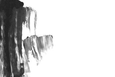 Soyut siyah mürekkep lekesi. Suluboya kağıdına Çin mürekkep arkaplanı. 