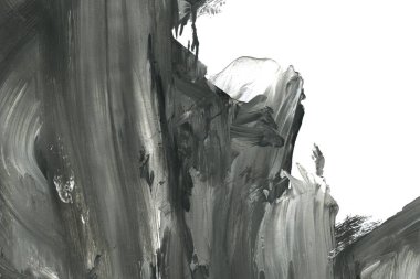 Soyut siyah mürekkep lekesi. Suluboya kağıdına Çin mürekkep arkaplanı. 