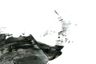 Soyut siyah mürekkep lekesi. Suluboya kağıdına Çin mürekkep arkaplanı. 