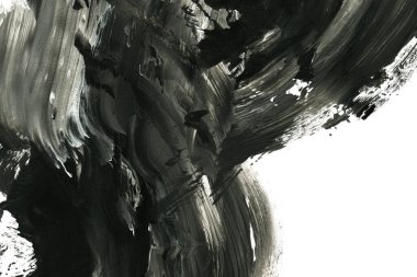 Soyut siyah mürekkep lekesi. Suluboya kağıdına Çin mürekkep arkaplanı. 