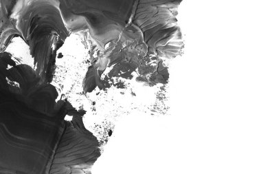 Soyut siyah mürekkep lekesi. Suluboya kağıdına Çin mürekkep arkaplanı. 