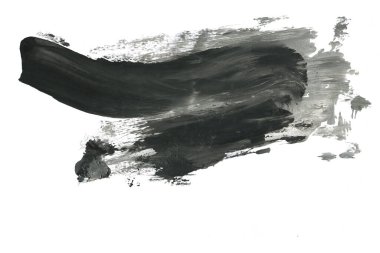 Soyut siyah mürekkep lekesi. Suluboya kağıdına Çin mürekkep arkaplanı. 