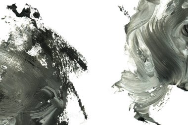 Soyut siyah mürekkep lekesi. Suluboya kağıdına Çin mürekkep arkaplanı. 