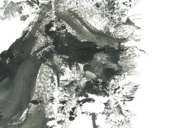 Soyut siyah mürekkep lekesi. Suluboya kağıdına Çin mürekkep arkaplanı. 