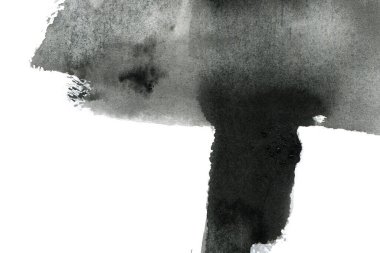 Soyut mürekkep arkaplanı. Mermer tarzı. Beyaz kağıda siyah boya dokusu. Ağ ve oyun tasarımı için duvar kağıdı. Grunge çamur sanatı. Kalem suyunun makro resmi. Koyu Smear