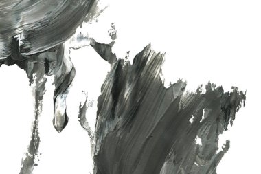 Soyut siyah mürekkep lekesi. Suluboya kağıdına Çin mürekkep arkaplanı. 