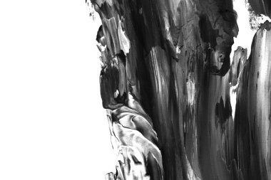 Soyut siyah mürekkep lekesi. Suluboya kağıdına Çin mürekkep arkaplanı. 