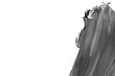 Soyut siyah mürekkep lekesi. Suluboya kağıdına Çin mürekkep arkaplanı. 