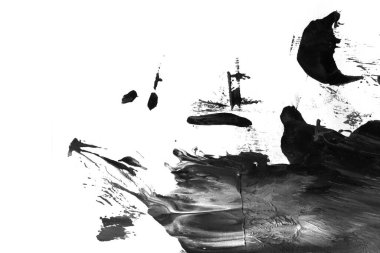 Soyut siyah mürekkep lekesi. Suluboya kağıdına Çin mürekkep arkaplanı. 