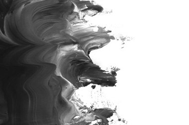 Soyut siyah mürekkep lekesi. Suluboya kağıdına Çin mürekkep arkaplanı. 