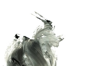 Soyut siyah mürekkep lekesi. Suluboya kağıdına Çin mürekkep arkaplanı. 