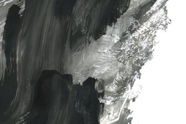 Soyut siyah mürekkep lekesi. Suluboya kağıdına Çin mürekkep arkaplanı. 