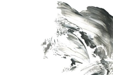 Soyut siyah mürekkep lekesi. Suluboya kağıdına Çin mürekkep arkaplanı. 