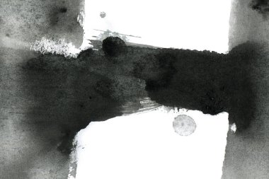 Soyut mürekkep arkaplanı. Mermer tarzı. Beyaz kağıda siyah boya dokusu. Ağ ve oyun tasarımı için duvar kağıdı. Grunge çamur sanatı. Kalem suyunun makro resmi. Koyu Smear