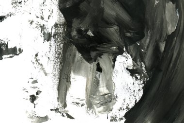 Soyut siyah mürekkep lekesi. Suluboya kağıdına Çin mürekkep arkaplanı. 