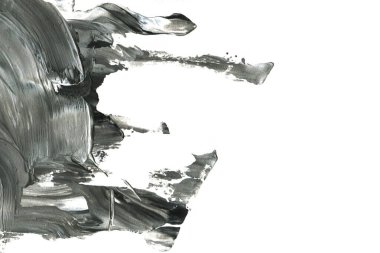 Soyut siyah mürekkep lekesi. Suluboya kağıdına Çin mürekkep arkaplanı. 