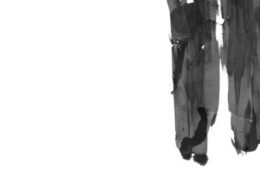 Soyut siyah mürekkep lekesi. Suluboya kağıdına Çin mürekkep arkaplanı. 