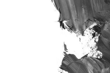 Soyut siyah mürekkep lekesi. Suluboya kağıdına Çin mürekkep arkaplanı. 