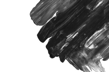 Soyut siyah mürekkep lekesi. Suluboya kağıdına Çin mürekkep arkaplanı. 