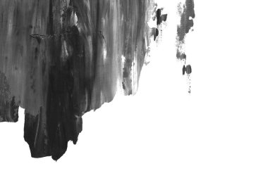 Soyut siyah mürekkep lekesi. Suluboya kağıdına Çin mürekkep arkaplanı. 