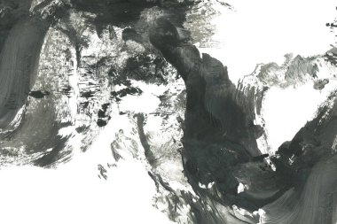 Soyut siyah mürekkep lekesi. Suluboya kağıdına Çin mürekkep arkaplanı. 