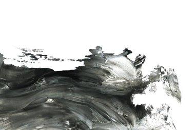 Soyut siyah mürekkep lekesi. Suluboya kağıdına Çin mürekkep arkaplanı. 