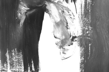 Soyut mürekkep arkaplanı. Mermer tarzı. Siyah ve beyaz boya dokusu. Ağ ve oyun tasarımı için duvar kağıdı. Grunge çamur sanatı. Makro alçı macunu görüntüsü. Boyalı alçının kara lekesi.