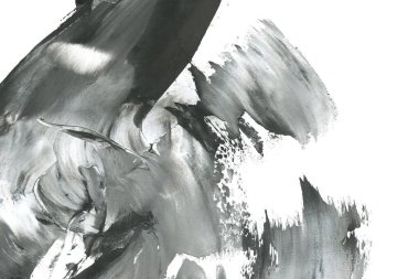 Soyut mürekkep arkaplanı. Mermer tarzı. Siyah ve beyaz boya dokusu. Ağ ve oyun tasarımı için duvar kağıdı. Grunge çamur sanatı. Makro alçı macunu görüntüsü. Boyalı alçının kara lekesi.