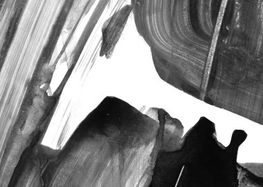 Soyut mürekkep arkaplanı. Mermer tarzı. Beyaz kağıda siyah boya dokusu. Ağ ve oyun tasarımı için duvar kağıdı. Grunge çamur sanatı. Kalem suyunun makro resmi. Koyu Smear