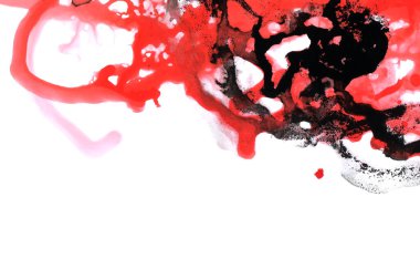 Soyut mürekkep arkaplanı. Mermer tarzı. Beyaz kağıda siyah boya dokusu. Ağ ve oyun tasarımı için duvar kağıdı. Grunge çamur sanatı. Kalem suyunun makro resmi. Koyu Smear