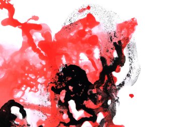 Soyut mürekkep arkaplanı. Mermer tarzı. Beyaz kağıda siyah boya dokusu. Ağ ve oyun tasarımı için duvar kağıdı. Grunge çamur sanatı. Kalem suyunun makro resmi. Koyu Smear