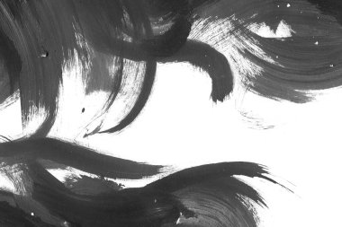 Soyut mürekkep arkaplanı. Mermer tarzı. Siyah ve beyaz boya dokusu. Ağ ve oyun tasarımı için duvar kağıdı. Grunge çamur sanatı. Makro alçı macunu görüntüsü. Boyalı alçının kara lekesi.