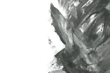 Soyut mürekkep arkaplanı. Mermer tarzı. Siyah ve beyaz boya dokusu. Ağ ve oyun tasarımı için duvar kağıdı. Grunge çamur sanatı. Makro alçı macunu görüntüsü. Boyalı alçının kara lekesi.